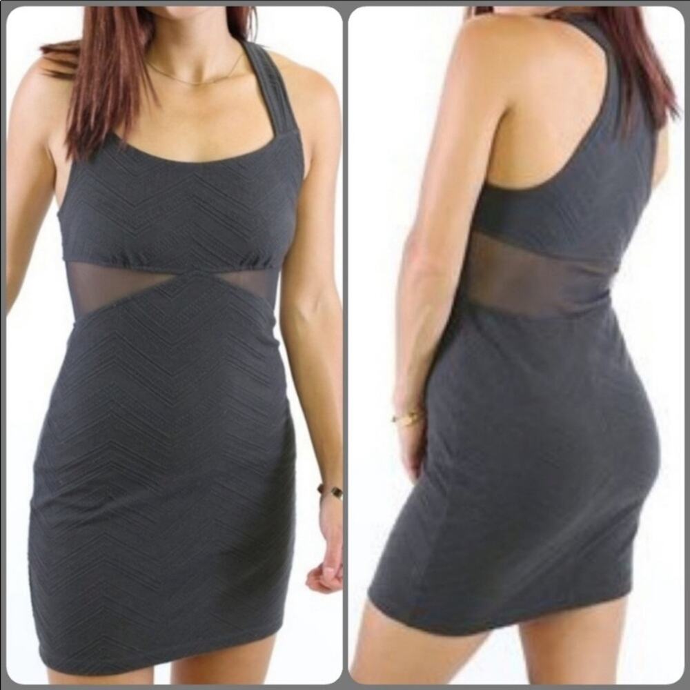 Free People Gray Textured Sleeveless Bodycon Dress